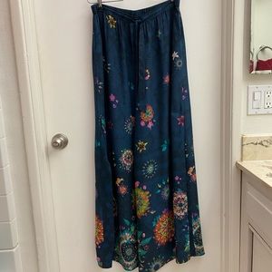 Desigual flowey split leg boho pants size large